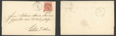 Germany North Conf 1868 Postal History Rare Cover+Content Leipzig to Koln DB.541 foto