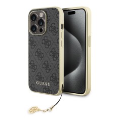 Husa originala Guess iPhone 15 Pro Hardcase 4G Charms Collection, gri, GUHCP15LGF4GGR foto