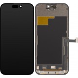Display cu Touchscreen ZY pentru Apple iPhone 15 Pro, cu Rama, Versiune LCD In-Cell IC Movable, Negru