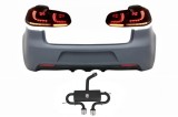 Bara spate VW Golf 6 R20 Look cu evacuare centrala si stopuri Full LED