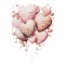 Sticker decorativ Baloane in forma de inima, Multicolor, 78 cm, 3896ST