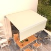 Copertină retractabilă automat cu stor, crem, 4x3 m