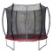 Trambulină Cu Plasă, 2.44x2.45m, &Icirc;nălțime Podea 60cm, Capacitate 100kg, Negru/Roșu