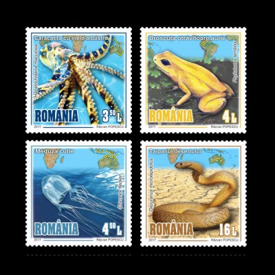 ✅RO 2017 ,LP 2172 ,&amp;quot;Cele mai otrăvitoare viețuitoare&amp;quot;- serie ,MNH foto