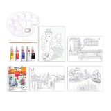 Set Pictura Acrilica pentru copii, 5 culori acrilice, ATU-081108, Oem