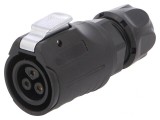 Mufă Conector Circular 3 Pinuri Aurită 10A Lipire Mamă
