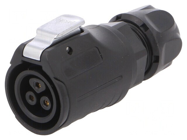 Mufă Conector Circular 3 Pinuri Aurită 10A Lipire Mamă