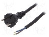 Cablu alimentare AC, 2m, 2 fire, culoare negru, cabluri, CEE 7/17 (C) mufa, PLASTROL - W-97192