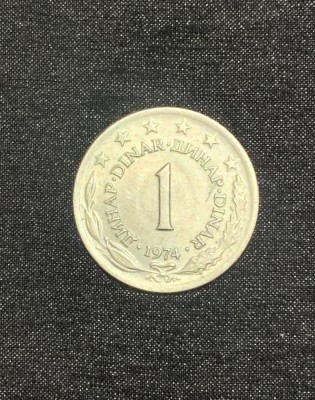 Moneda 1 dinar 1974 Iugoslavia foto