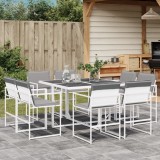 Gossi set mobilier de gradina, 9 piese, cu perne, alb, textilena