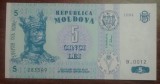 M1 - Bancnota foarte veche - Moldova - 5 leI - 1994