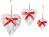 Cumpara ieftin Set 3 ornamente brad Craciun Inimioare 17x20 cm, 14x15.5 cm, 9.5x10.5 cm