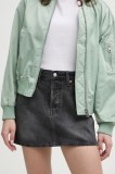 Levi&#039;s fusta jeans culoarea gri, mini, drept