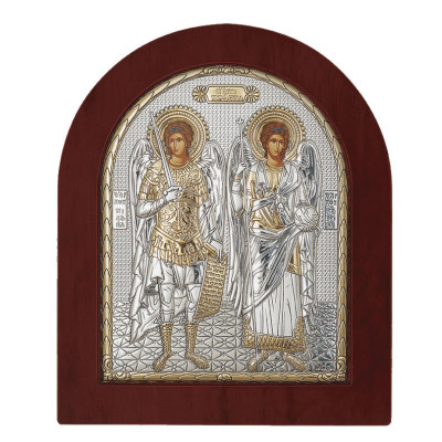 Sf Mihail si Gavril Icoana Argintata 11&amp;amp;#215;13 cm COD: 2992 foto