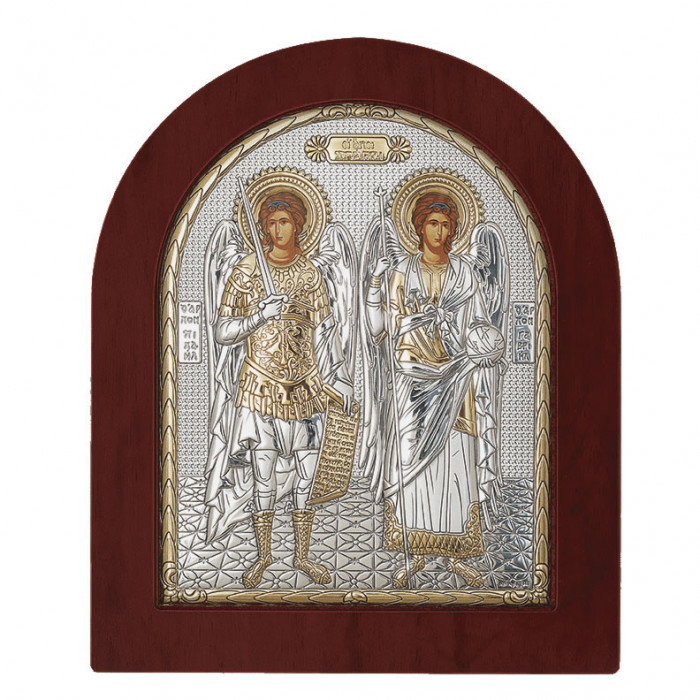Sf Mihail si Gavril Icoana Argintata 11&amp;#215;13 cm COD: 2992