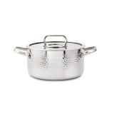 Cratita din inox Zilan ZLN1320, 4.5L, Diametru 24 cm, Manere nituite, Compatibil gaz, inductie &amp; electric, Compatibil masina de spalat vase