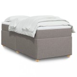 Cumpara ieftin Pat box spring cu saltea, gri taupe, 80x200 cm, textil
