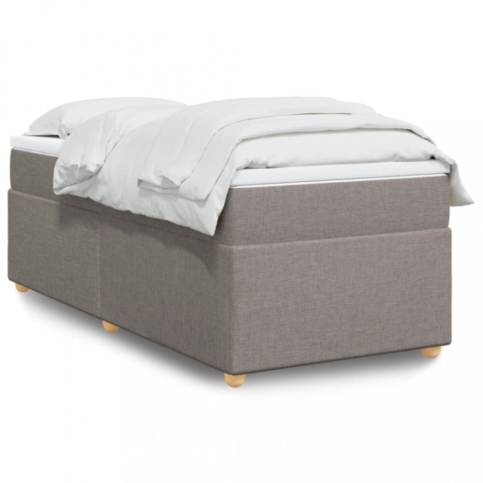 vidaXL Pat box spring cu saltea, gri taupe, 80x200 cm, textil 3285335