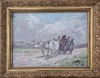Ion MARINESCU-V&Acirc;LSAN (1866-1935)-Car tras de boi, pictură &icirc;n ulei pe p&acirc;nză, Scene gen, Impresionism