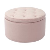 Cumpara ieftin Taburet catifea roz 60 x 35 cm