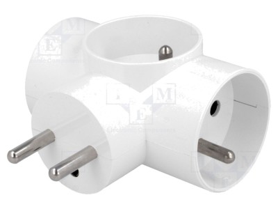 Conector Alimentare AC Splitter 3x Soclu foto