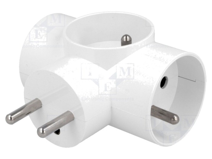Conector Alimentare AC Splitter 3x Soclu