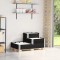 Gossi strat inaltat cu 3 niveluri, negru, 120x80 cm, lemn masiv pin