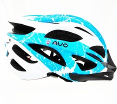 Casca biciclisti AVO-48, culoare alb/albastru mat, marime L (58-62cm) Cod:U00341