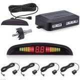 Pachet promo: Senzori parcare cu display LED SW888, Negru + Suport numar de telefon pentru parcare temporara