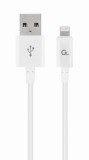 CABLU alimentare si date GEMBIRD, pt. smartphone, USB 2.0 (T) la Lightning (T), 2m, alb, &quot;CC-USB2P-AMLM-2M-W&quot; (timbru verde 0.08 lei)