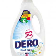 Detergent lichid Dero 2in1 Iris Alb si Flori de Romanita, 40 spalari, 2L