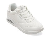 Cumpara ieftin Pantofi sport SKECHERS albi, UNO, din piele ecologica