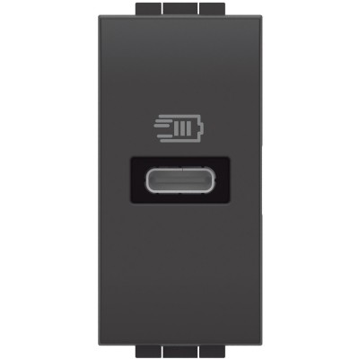 Priza USB 1M Tip C 5-9-12V Living Light Bticino antracit L4192C foto
