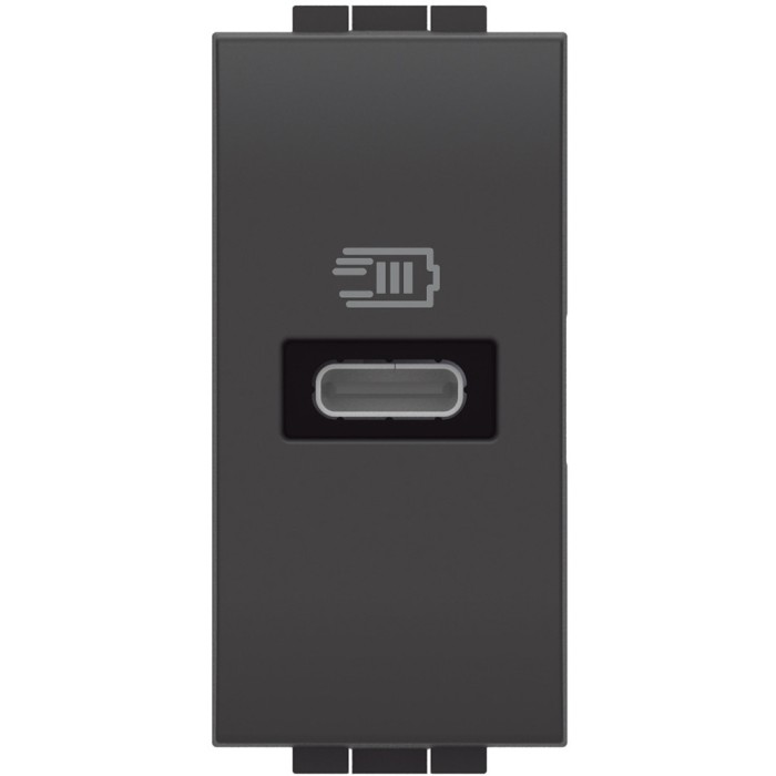 Priza USB 1M Tip C 5-9-12V Living Light Bticino antracit L4192C