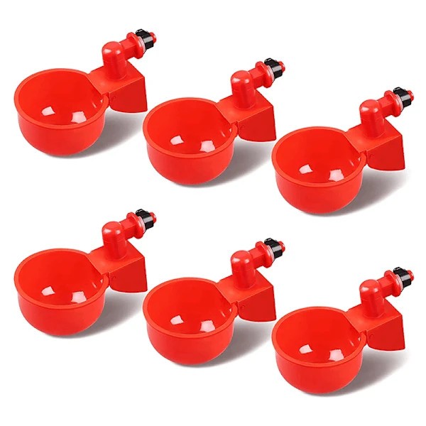 Set 10 adapatori pentru pasari de curte, Sunmostar, Automat, Rosu