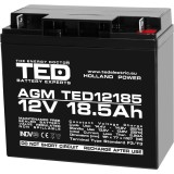 Acumulator plumb acid TED Electric AC.TD.12V.BK1.18.2.0001, 12 V, 18500 mAh