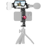 Kit Ulanzi Suport Telefon ST-27 + Oglinda Flip 2x Cold Shoe, Rotire 360&deg;, Aluminiu, 60-89mm
