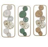 Cumpara ieftin Set 3 decoratiuni perete fier multicolor Flowers 25 x 61 cm
