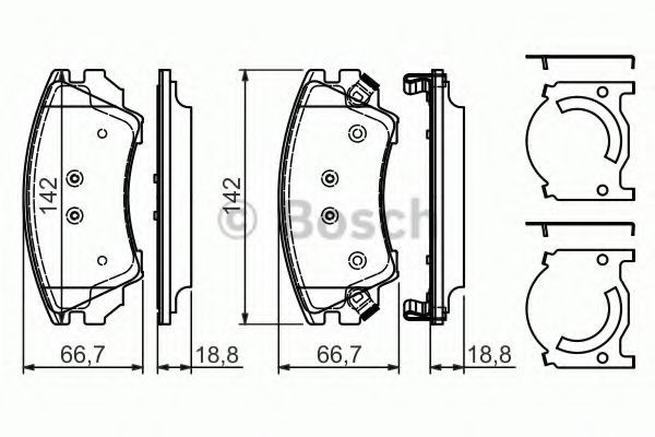 Set placute frana,frana disc CHEVROLET MALIBU (V300) (2012 - 2016) BOSCH 0 986 494 275