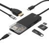 Statie andocare USB-C HUB 6in1 HDMI /microSD /USB /USB C PD 100W, Home By Somogyi