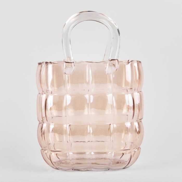 Vaza de sticla design geanta L PIERSICA 28x18