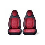 Huse scaune auto universale fractionate Premium cu tetiera fata incorporata negru cu visiniu Cod: HNG-C509-4