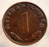 2.558 GERMANIA WWII 1 REICHSPFENNIG 1939 D EROARE, Europa, Bronz