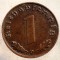 2.558 GERMANIA WWII 1 REICHSPFENNIG 1939 D EROARE