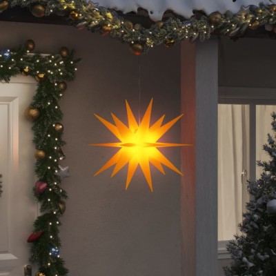 vidaXL Lumini de Crăciun cu LED-uri, 3 buc., galben, 57 cm, pliabil foto