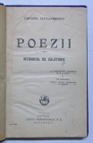 POEZII / MEMORIAL DE CALATORIE de GRIGORE ALEXANDRESCU cu introducere de GH. ADAMESCU , 1925