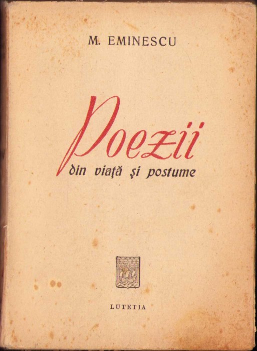 HST C655 M Eminescu Poezii din viață și postume ediție interbelică