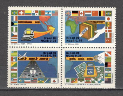 Brazilia.1989 20 ani serviciile postale speciale bloc 4 GB.81 foto
