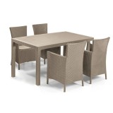 Cumpara ieftin Set de mobilier de grădină Meliowa cu 4 locuri, culoare cappuccino, cu pernă nisip