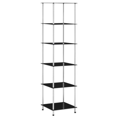 vidaXL Raft cu 6 niveluri, negru, 40 x 40 x 160 cm, sticlă securizată 249512 foto
